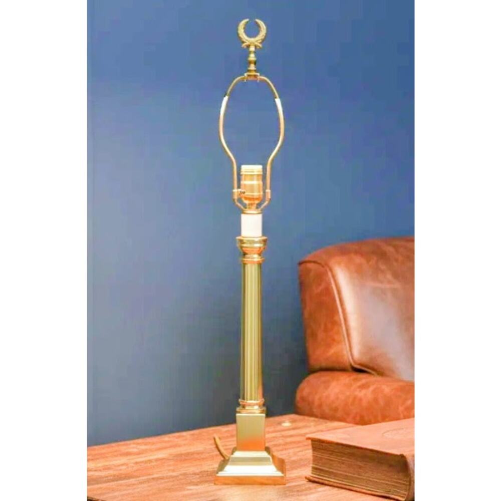 Vintage Baldwin Brass Table Lamp Column Base Classic Hollywood Regency